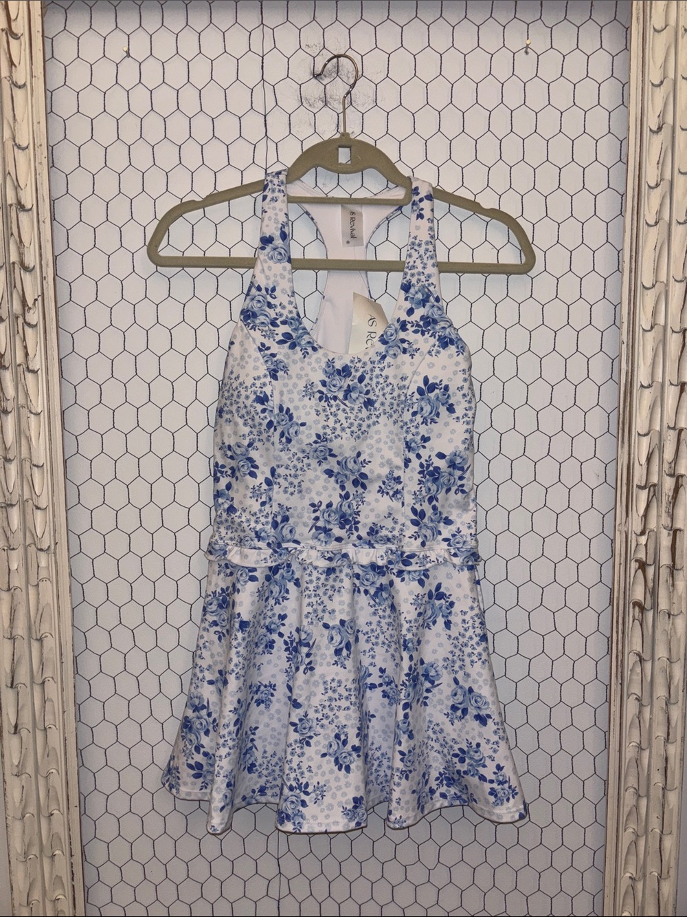 NWT AS Revival Altar’d State Blue Floral Athletic Dress w Shorts Underneath